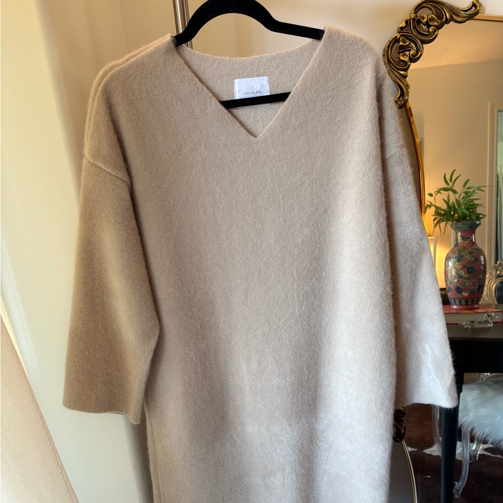 Chocolate Made In Korea Beige Cashmere Sweater Dress
